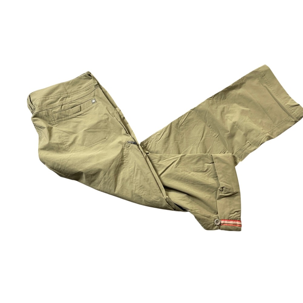 Marmot 10 Olive /Beige Convertible Pants Nylon Blend Pockets Hiking Camping
